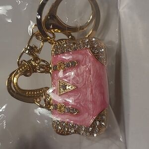 NWOT Elegant Light  Pink and Gold Keychain Or Bag Charm
